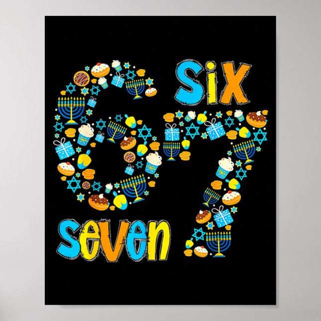 Poster Hanukkah Menorah Dreidel 67 Festive Chanukah Six S (Frente)