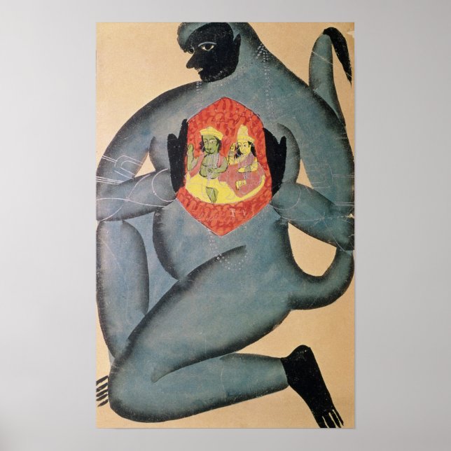 Poster Hanuman revelando Rama e Sita (Frente)