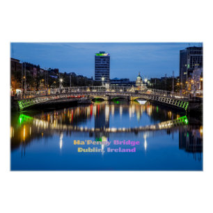 Pôster Ha'Penny Bridge, Dublin, Irlanda