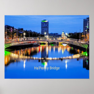Poster Ha'Penny Bridge, Dublin, Irlanda