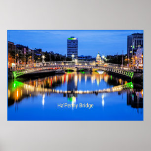 Poster Ha'Penny Bridge, Dublin, Irlanda