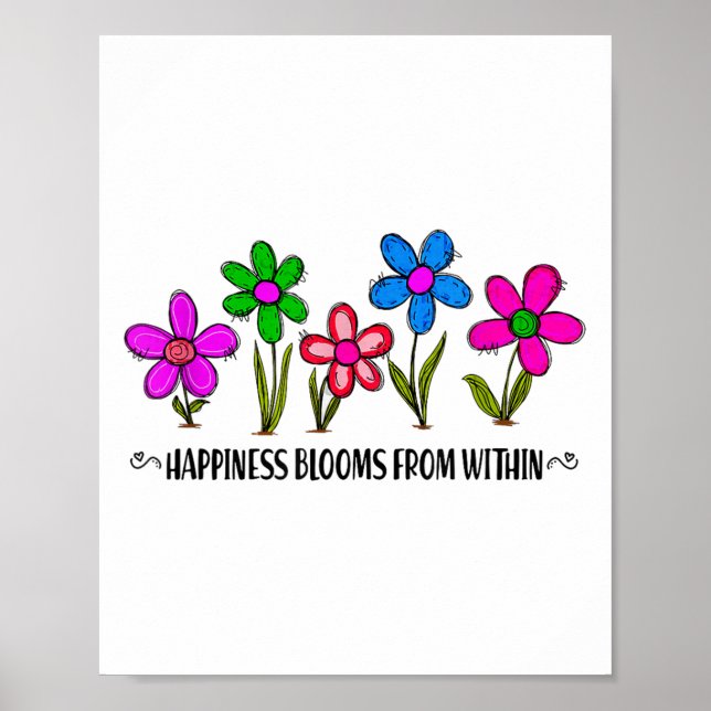 Poster Hapness Blooms From A Within Insrational Motivatio (Frente)