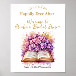 Poster Happily Ever After Hydrangea Chá de Noiva