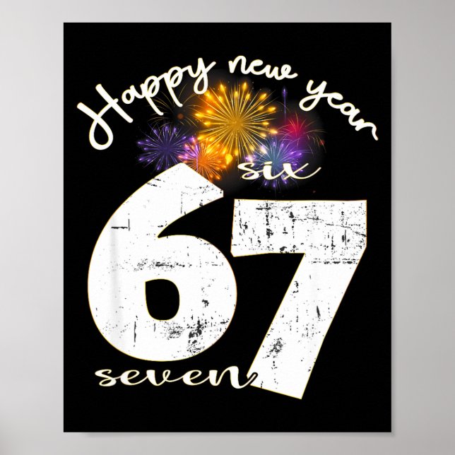 Poster Happy 2026 New Year's Eve Party 67 Six Seven Meme  (Frente)
