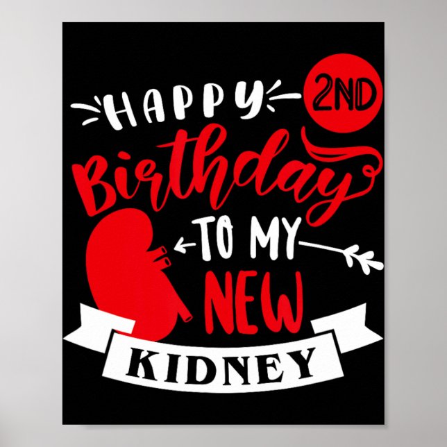 Poster Happy 2nd Birthday To My New Kidney, Transplant An (Frente)