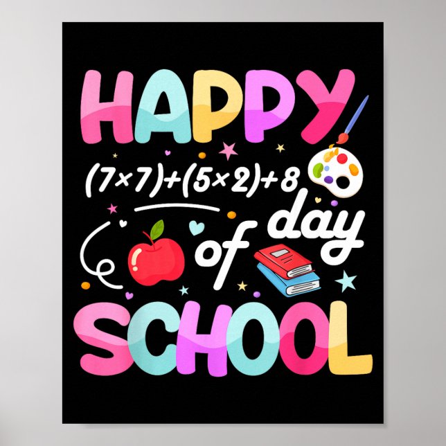 Poster Happy 67 Days Of School 67th Day Smarter Six Seven (Frente)