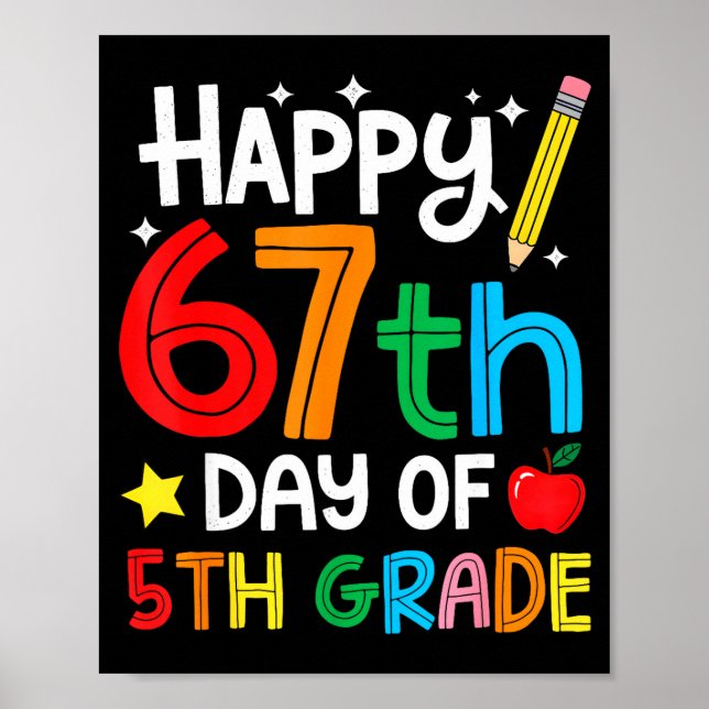 Poster Happy 67th Day Of 5th Grade Teacher Student Six Se (Frente)