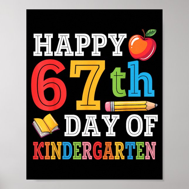 Poster Happy 67th Day Of Kindergarten Teacher Student 67  (Frente)