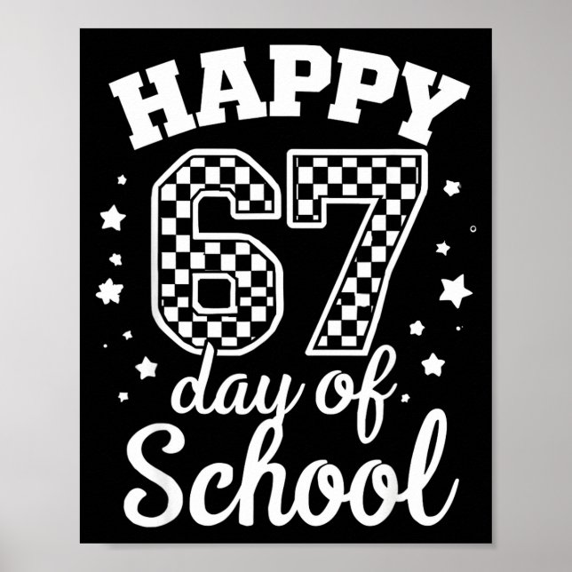 Poster Happy 67th Day Of School Students Teacher Kids 100 (Frente)