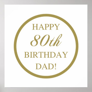 Poster Happy 80th Birthday Dad