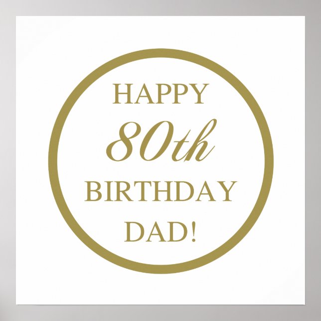 Poster Happy 80th Birthday Dad (Frente)