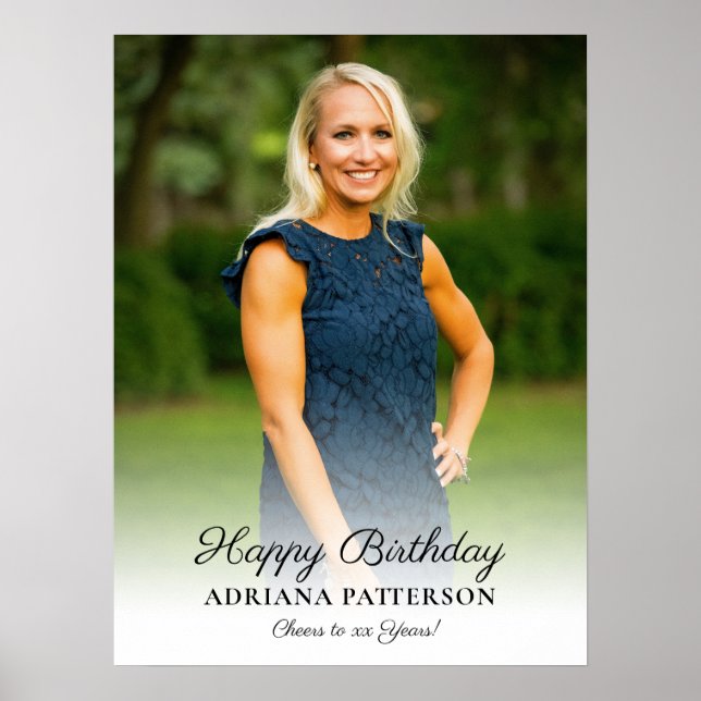 Poster Happy Birthday Photo, Cheers and Welcome to Party  (Frente)