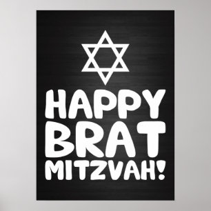 Pôster Happy Brat Mitzvah (Bar / Bat Mitzvah)