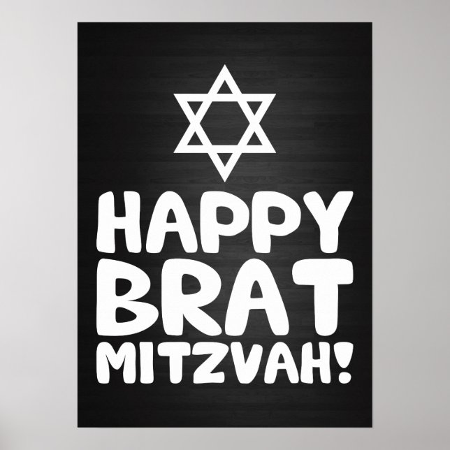 Pôster Happy Brat Mitzvah (Bar / Bat Mitzvah) (Frente)