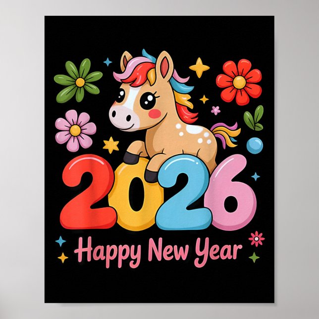 Poster Happy Chinese Lunar New Year 2026 Year Of The Fire (Frente)