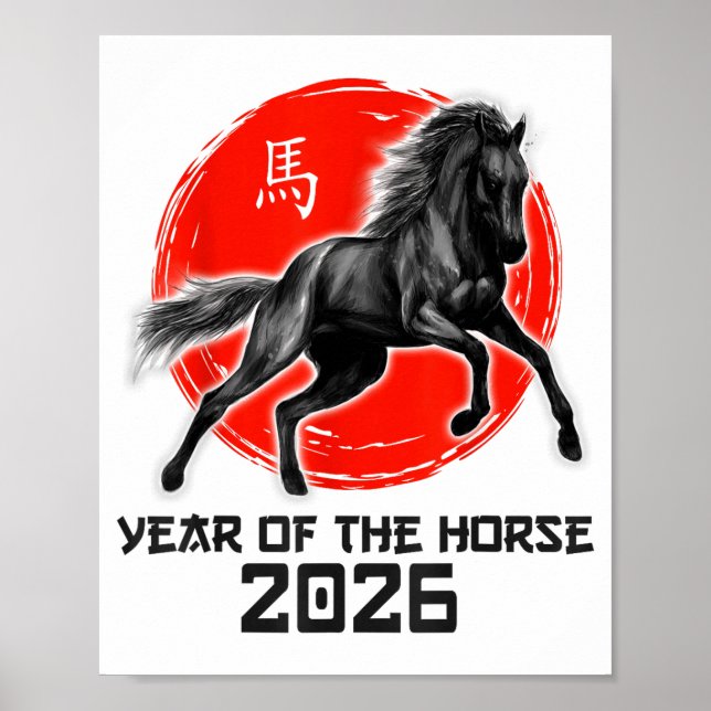 Poster Happy Chinese Lunar New Year 2026 Zodiac Year Of T (Frente)