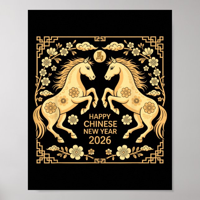 Poster Happy Chinese New Year 2026 Tee Lunar New Year Of  (Frente)