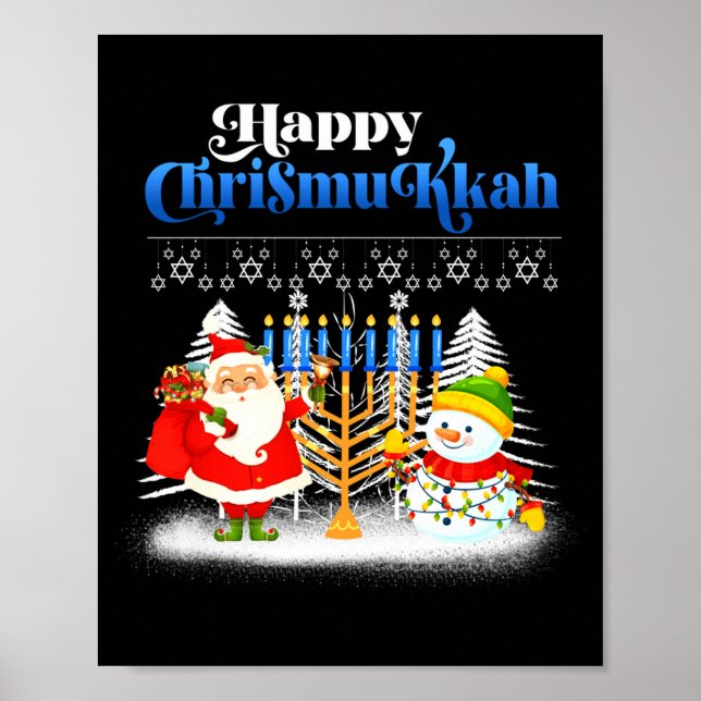 Poster Happy Chrismukkah Jewish Christmas Hanukkah  (Frente)