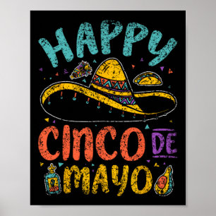 Poster Happy Cinco De Mayo Mexicano Fiesta Cinco De