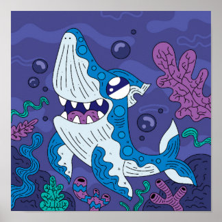 Poster Happy Deep Sea Shark