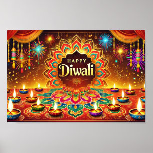 Poster Happy Diwali - Comemora o Festival da Luz