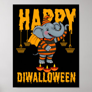 Poster Happy Diwalihalloween Halloween Diwali