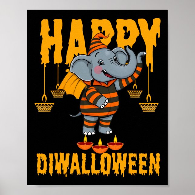 Poster Happy Diwalihalloween Halloween Diwali (Frente)