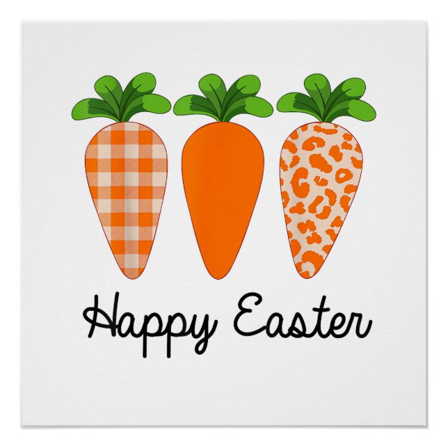 Pôster Happy Easter Carrot Cute Easter T-Shirt (Frente)