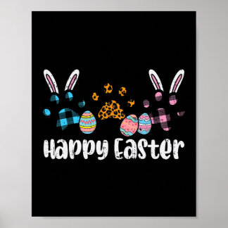 Poster Happy Easter Dog Cat Paw Men Women Girls Kids Teen