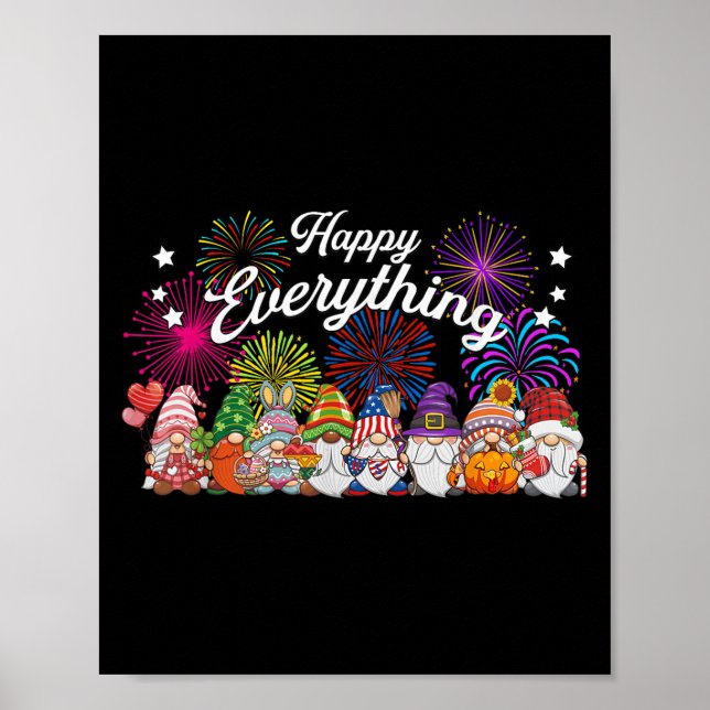 Poster Happy Everything Gnomes For All Year Every Holiday (Frente)