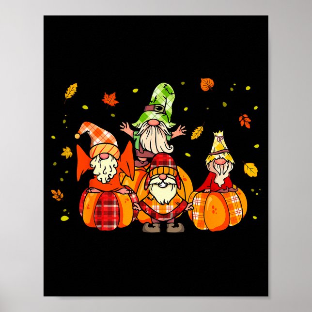 Poster Happy Fall Yall Shirt Buffalo Pumpkin Autumn Gnome (Frente)