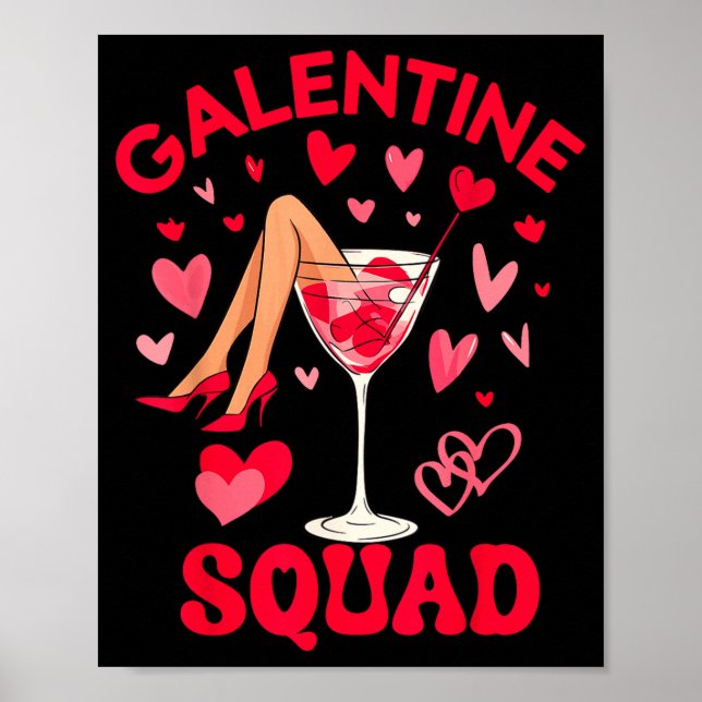 Poster Happy Galentines Squad Valentine's Girls Day Febru (Frente)