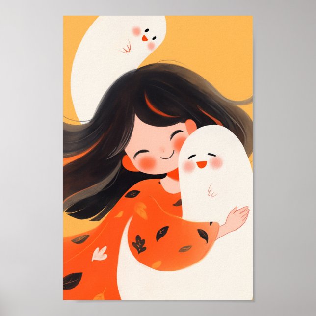 Poster Happy Girl and Ghost (Frente)