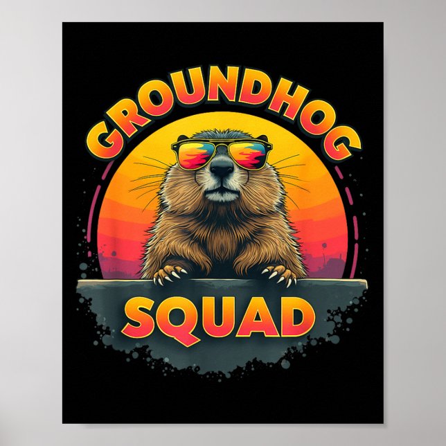 Poster Happy Groundhog Day 2025 - Fun Groundhog Squad App (Frente)