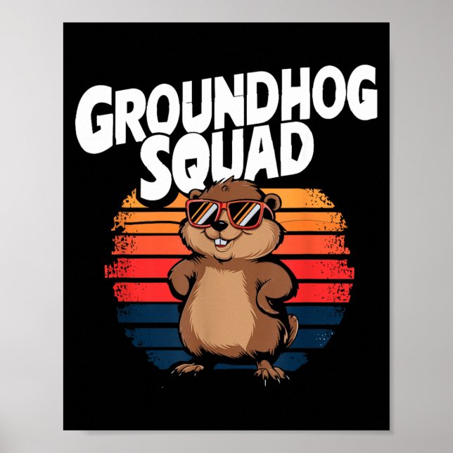 Poster Happy Groundhog Day 2025 - Funny Groundhog Squad  (Frente)