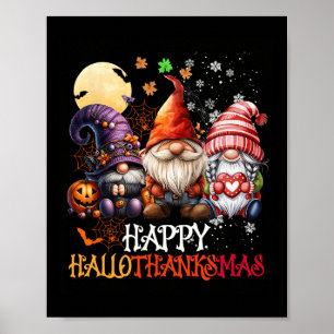 Poster Happy Hallothanksmas Gnomos Lover Feliz das Bruxas