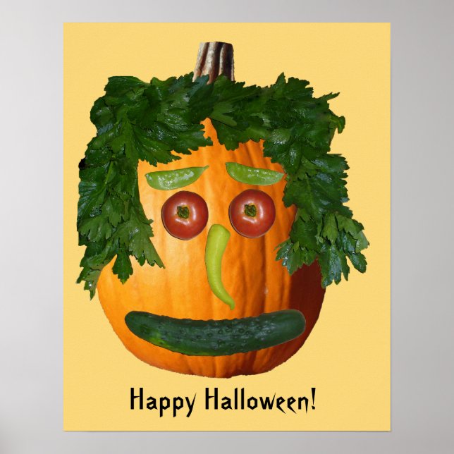 Poster Happy Halloween - Uncut Pumpkin Face (Frente)