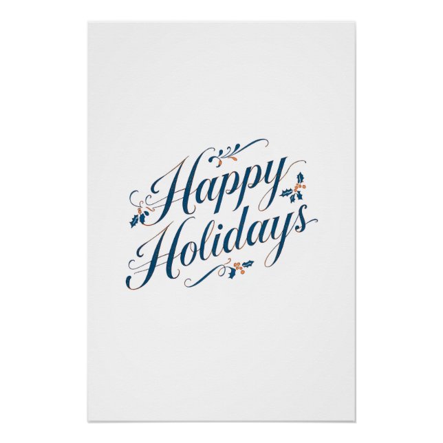 Pôster Happy Holidays Merry Christmas Family New Year (Frente)