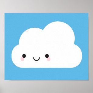 Pôster Happy Kawaii Cloud