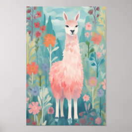 Poster Happy Little Llama
