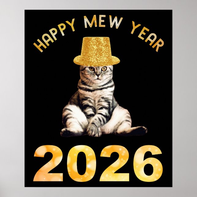 Poster Happy Mew Year 2026 (Frente)