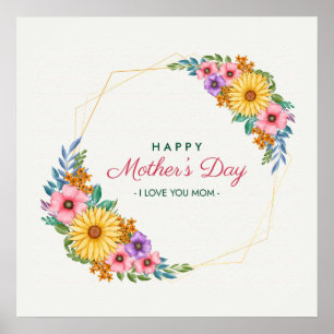 Poster Happy Mother's Day - I Love You Mom