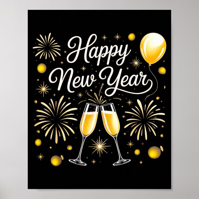 Poster Happy New Year 2026 Celebration Design With Champa (Frente)