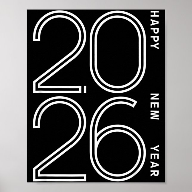 Poster Happy New Year 2026 Celebration Eve Party Men Wome (Frente)