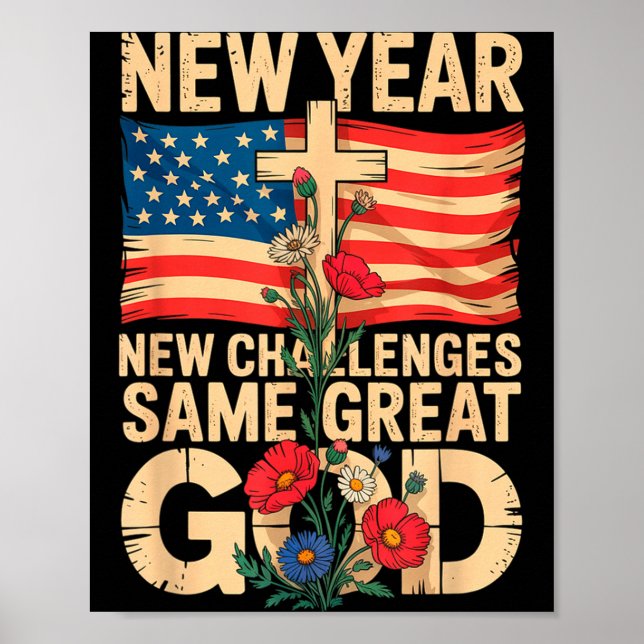 Poster Happy New Year 2026 Christian Challenges Same Grea (Frente)