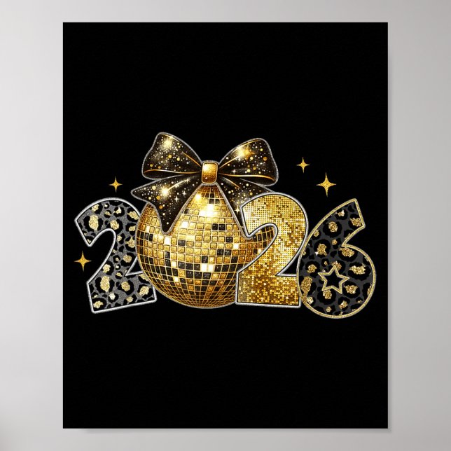 Poster Happy New Year 2026 Coquette New Year Trendy  (Frente)