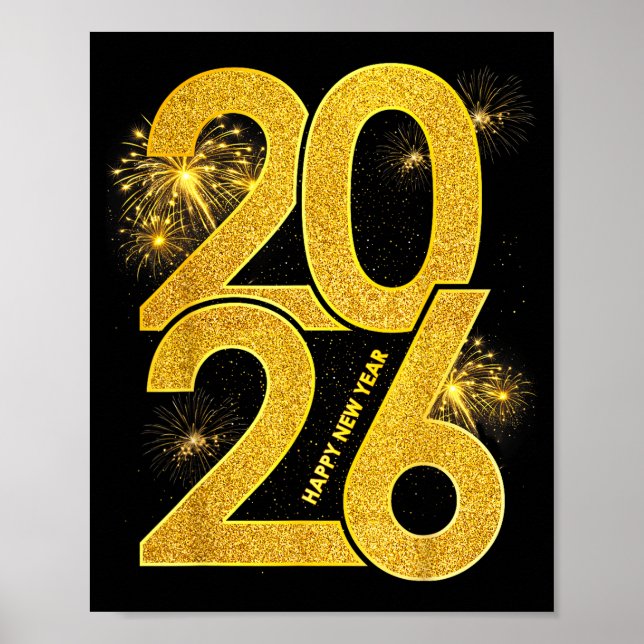 Poster Happy New Year 2026 Firework Family Matching Men W (Frente)