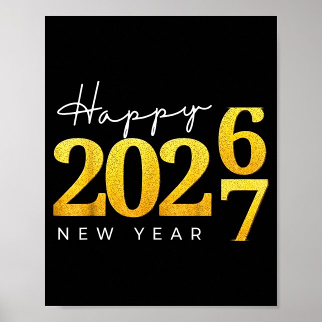 Poster Happy New Year 2026 Funny 67 New Year Countdown Si (Frente)