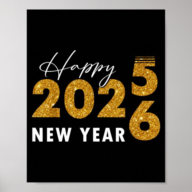 Poster Happy New Year 2026 Goodbye 2025 Hello 2026  (Frente)