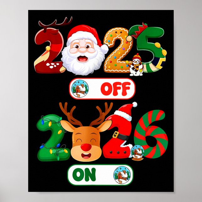 Poster Happy New Year 2026 Goodbye 2025 Hello 2026 Christ (Frente)